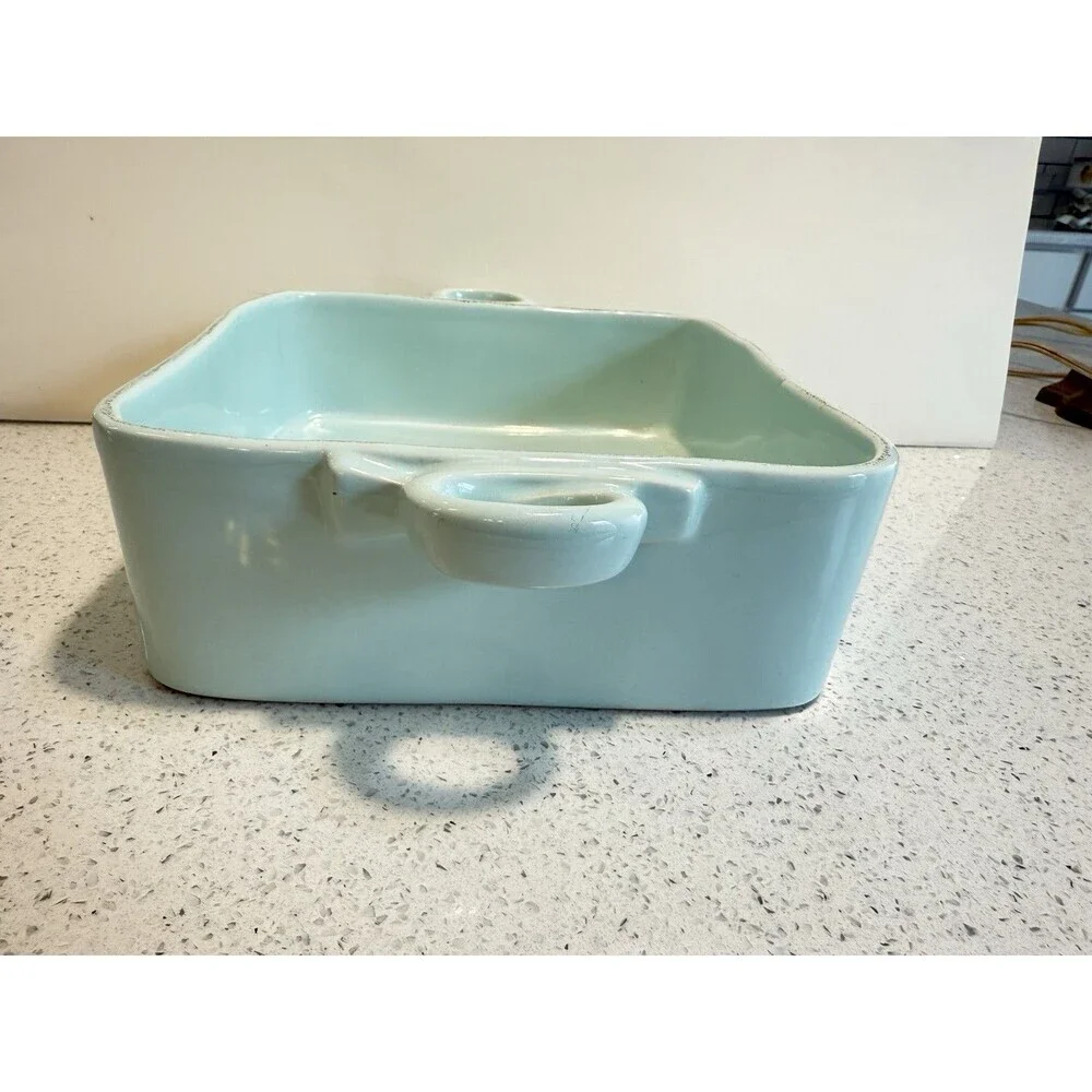 Vietri Italian Rectangle Ceramic Baking Dish Aqua 8